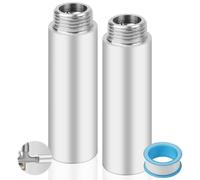 YFLeomry 2 extensiones de grifo de 1/2 pulgadas de 80 mm de acero inoxidable, extensión de cabezal de ducha, extensión de conexión de agua para grifos, válvulas angulares y cabezales de ducha