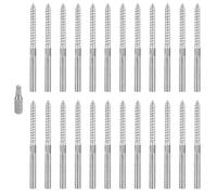 YFLeomry 24 tornillos M8 de acero inoxidable, M8 x 100 mm, tornillos torx, tornillos de doble rosca, pernos roscados, acero galvanizado, tornillos para madera, accesorios para el montaje de muebles