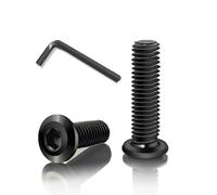YFLeomry 40 tornillos de cabeza plana M6 x 40 mm, tornillos negros, tornillos de cabeza alomada de acero inoxidable A2 V2A, hexágono interior, cabeza plana, rosca completa, M5, tornillos con llave