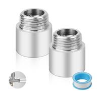 YFLeomry Extensión de grifo de 2 unidades, 1/2 pulgadas, 25 mm, acero inoxidable, extensión de cabezal de ducha, extensión de conexión de agua para grifos, válvulas de esquina y cabezales de ducha
