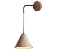 YFMYY Aplique de pared de travertino amarillo, estilo japonés wabi-sabi, lámpara de pared con pantalla de piedra natural, lámpara de pared interior con cableado for dormitorio(Yellow)