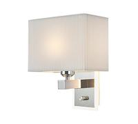 YFMYY Apliques de pared de tela rectangulares, lámpara de pared con interruptor y luz LED, base cromada cuadrada, luces de pared junto a la cama para dormitorio, sala de estar, hoteles, pasillos, come