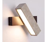 YFMYY Natural Yellow Travertine Wall Lamp, Rotatable Wood Wall Sconce Lighting, Rectangle Stone Lampshade LED Wall Mount Lamp, Vintage Marble Wall Light Fixture For Bedroom Bedside Hallway