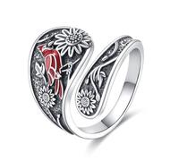 YFN Anillo de cuchara de 925 plata de ley esterlina, joyería vintage, regalo para hombres y mujeres, 7, Plata de ley, Sin piedra preciosa