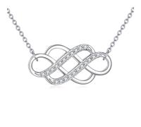 YFN Colgante de plata de ley 925 con nudo celta para mujer, delicado amor eterno, colgante con cadena de 18 + 2 pulgadas, joyería irlandesa inspiradora, regalo para ella, mamá, esposa, novia