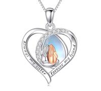 YFN Collar con colgante de corazón de plata de ley 925 con texto en inglés «Always My Sister Forever My Friend», regalo para hermanas