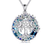YFN Collar de árbol de la vida, plata de ley 925, colgante de árbol celta, regalo para mujeres, hombres, niñas y niños, normal, Plata esterlina, No es una piedra preciosa