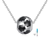 YFN Collar de cenizas de mascota para mujer, plata de ley 925, collar de urna de perro y gato, colgante de huella de cremación con recuerdo de 18 + 2 pulgadas, joyería conmemorativa para la pérdida de