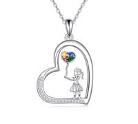 YFN Collar de concienciación sobre el autismo de plata de ley con colgante de pieza de rompecabezas para autismo, joyería para mujeres, regalos inspiradores de concienciación sobre el autismo, Normal