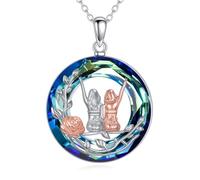 YFN Collar de plata de ley 925 con colgante de hermanas para mujer, mejores amigas, mejores amigas, mejores amigas, mejores amigas, con cadena de 45 + 5 cm, joyería de amistad, regalos para cumpleaños