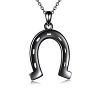 YFN Collar de plata de ley 925 con colgante de herradura de plata de ley con colgante de herradura de la suerte y regalos para mujeres y niñas, Plata esterlina, No aplicable