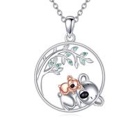 YFN Collar de plata de ley 925 con diseño de koala, para madre e hija, regalo para mujeres y madres