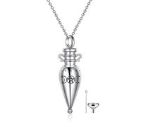YFN Collar de urna de triple diosa de la luna para cenizas de plata de ley bruja cremación colgante Witchy Memorial joyas para mujeres hombres Wicca Keepsake regalos