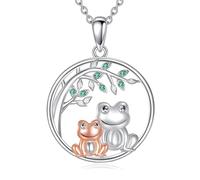 YFN Collar Rana Plata de Ley 925 Collar Madre e Hija Rana Joyas Regalo para Mujeres Madre