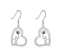 YFN Pendientes de concienciación sobre el autismo, de plata de ley, pieza de rompecabezas para autismo, joyería para mujeres, regalos inspiradores de concienciación sobre el autismo