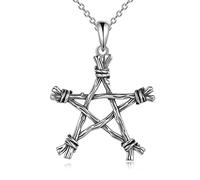 YFN Pentagrama Collar Pentáculo Plata de Ley Estrella Joyería Wicca Regalos para Mujeres Hombres Día de la Madre