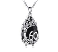 YFN Regalos de cumpleaños 16, 18, 30, 40, 50, 60, 70, plata de ley, collar de árbol de la vida, normal, Plata esterlina, No es una piedra preciosa