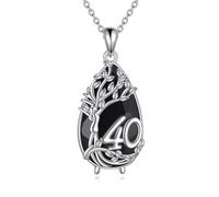 YFN Regalos de cumpleaños 16, 18, 30, 40, 50, 60, 70, plata de ley, collar de árbol de la vida, normal, Plata esterlina, No es una piedra preciosa