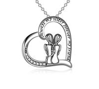 YFN Sister Gifts from Sister, collar con colgante de plata esterlina Always My Sister Forever My Friend, collar de cumpleaños, regalo para hermanas