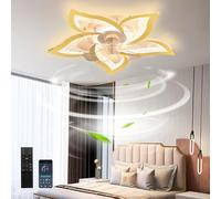 YFouCnd I Moderno Ventilador De Techo Con Luz Y Mando A Distancia Dormitorio Reversible LED Regulable Lampara Ventilador Techo 6 Velocidades Silencioso Smart Ceiling Fan with Light Para Salón-Gold