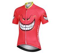 YFPICO Niños Traje de Ciclismo Transpirable para Deportes al Aire Libre Ropa Ajustada Cuerpo Pantalones + Tops Especial de la Almohadilla, S（3-4 años, Rojo Diablo Tops