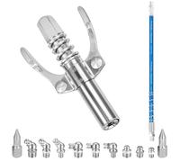 YFPOPONE Surtido de engrase (M6 M8 M10), boquilla para engrasar, prensa de engrasado pequeña con doble mango y manguera de 30 cm, accesorio para prensas de engrase neumáticas/manuales/eléctricas de 1
