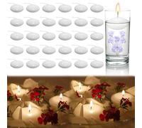 YFPOPONE Velas Flotantes Blancas, 30 Unidades Velas Flotantes Sin Humo, Sin Fragancia, 3.8 x 1.5 cm, Para Decoración De Bodas Y Eventos