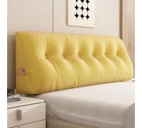 YFPZHZ Almohada De Cabecera De Cachemira Esponjosa, Almohada De Cuña Grande, Cómoda Almohada De Lectura De Alta Resiliencia, Almohadas De Soporte del Respaldo Lumbar, Funda Lavable(80x50x20cm,Yellow)