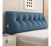 YFPZHZ Almohada De Cabecera De Cachemira Esponjosa, Almohada De Cuña Grande, Cómoda Almohada De Lectura De Alta Resiliencia, Almohadas De Soporte del Respaldo Lumbar, Funda Lavable(200x50x20cm,Blue)