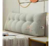 YFPZHZ Cabecera Almohada De Lectura para Cama O Sofá Triangular Grande, Cojín De Posicionamiento del Respaldo Bordados Elegantes, Funda Extraíble, Almohada De Apoyo para La Espalda(60x50x20cm,Gray2)
