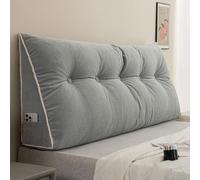 YFPZHZ Cojín para cabecero De Chenilla Suave Triangular, Almohada Grande para Cama, Sofá Cama Cojín De Lectura Ergonómico Tapizado, Cojín De Apoyo Lumbar/Respaldo con Funda Extraíble(80x50x20cm,Gray)