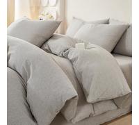 YFPZHZ Funda De EdredóN Reversible Funda NóRdica Cama Matrimonial Individual AlgodóN Duvet Cover, con Cierre De Cremallera, Transpirable, para Uso Diario, Mejora El SueñO(180x220cm,Grey)