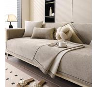 YFPZHZ Funda De Sofá De Chenilla De Perro Gato- 1 2 3 4 Plazas Manta Protector De Sofa Cubre Chaise Longue En Forma De L/U, PartíCulas Antideslizantes En Parte Inferior(70x240cm,Coffee)