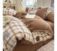 YFPZHZ Funda NóRdica De Patchwork Cierre con Cremallera Funda EdredóN Cama Matrimonial Individual AlgodóN Duvet Cover, para Uso Diario, Mejora El SueñO, Lavable(200x230cm,Brown)