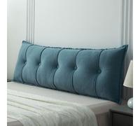 YFPZHZ Grande Almohada para Respaldo/Almohada Cabecera, Cojín Lumbar Tapizado De Felpa, Almohada De Lectura para Respaldo del sofá Cama, Cojín De Apoyo para Posicionamiento, Lavable(180x45x15cm,Blue)