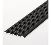 YFQYRB Banda De Transición Antideslizante para Escaleras, Protector De Borde para Peldaños 100cm, Tiras para Peldaños De Aluminio(Black,W 40mm/1.6in)