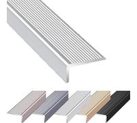 YFQYRB Perfil De Transición para Escalones, Protector De Borde De Escalera En Forma De L, Tiras para Peldaños De Aluminio 90cmx10cm(Silver,W 7cm/2.8in)