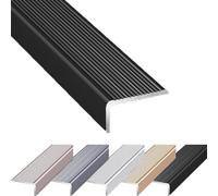 YFQYRB Perfil De Transición para Escalones, Protector De Borde De Escalera En Forma De L, Tiras para Peldaños De Aluminio 90cmx10cm(Black,W 10cm/4in)
