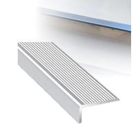 YFQYRB Protector De Borde De Moldura para Escaleras, Perfil De Borde De Escalera En Forma De L, Perfil para Escalones De Aluminio 90cm(Silver,W 7cm/2.8in)