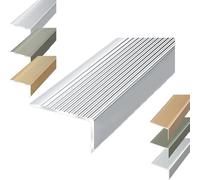 YFQYRB Protector De Bordes De Escalera 90cm, Perfil De Protección para Borde De Escalón, Tira De Borde De Aluminio para Escalones(Silver,W 40mm/1.6in)