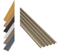 YFQYRB Protector Escalón Escaleras De Aluminio, Tiras Antideslizantes De Escaleras 100cm, Perfil Ángulo De Escalones para Escalones(Champagne,W 50mm/2in)