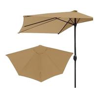 YFQYRB Sombrilla Semicircular Toldo De Recambio 270cm 5 Varillas, Tela De Recambio Sombrilla para Sombrilla De Patio, Toldo De Recambio De Sombrilla(Khaki)