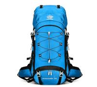 YFREAL Mochila de viaje de 60 L para senderismo, camping con cubierta para lluvia, mochila resistente al agua, mochila de escalada para hombres y mujeres, Azul-cielo, L, Exteriores