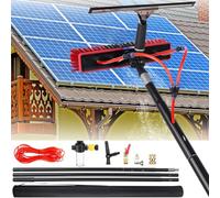YFSMBD Cepillo Telescópico Limpieza - 3-20 Metros - Pértiga de Limpieza con Limpiacristales, Dosificador de Jabón y 20M Manguera Universal para Placas Solares, Tejados y Terrazas (35cm Cepillo,12m)
