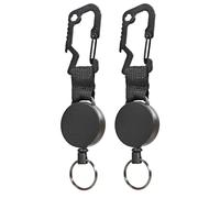 YFTRFR 2 Piezas Llaveros Extensibles Retráctil Resistente Fune Metallica in Acciaio para Llaves Tarjetas de Identificación de Cómodo y Fácil de Usar Resistente y Duradero Negro