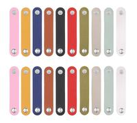 YFTRFR 20 Piezas Organizadores de Cables, Cuero de la PVC Portátil Gestión Reutilizables para Multiusos, Auriculares, Alambre, Viajes, Trabajo, Familia, USB, Mantener Los(10 Color)