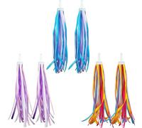 YFTRFR 3 Pares Serpentinas para Manillar de Bicicleta Accesorios para con Cintas y Borlas de Colores Regalos para Navidad para Bicicletas Scooters y Triciclos Coloridas Borlas Decorativas