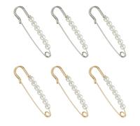 YFTRFR 6 Piezas Broches de Perlas, Ajustadores para Cintura Safety Pins con Perla Sintética für Ropa, Suéteres, Bufandas, Faldas y Decoraciones, Fiesta de Ceremonia, Wedding(2 Color)