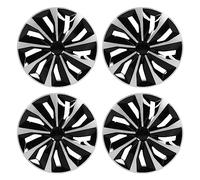 YFWOKSL Tapacubos, tapacubos de Coche, 4 Piezas de tapacubos de 15 Pulgadas, tapacubos de Rueda, tapacubos Negros y Plateados, Cubierta Protectora de llanta Completa Universal de Repuesto para 500 y