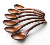 YFWOOD Cuchara Madera Juego de 6 Cucharas De Madera De Estilo Japonés Dispositivo De Cocina Té De Café Miel Cuchara Natural Accesorios de Cocina